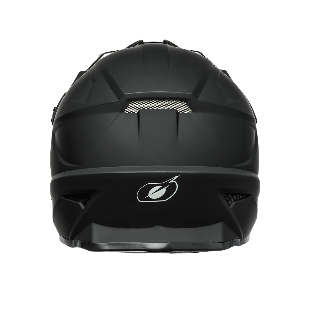 black motorcycle helmet back 1 SRS Youth Solid Helmet Black – O'NEAL