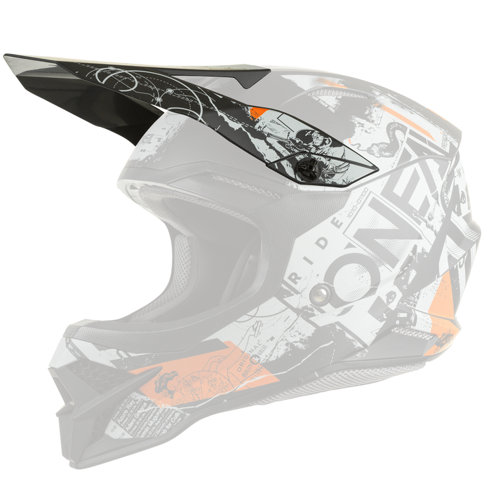 Replacement 3 SRS Scarz Black/Gray/Orange Helmet Visor