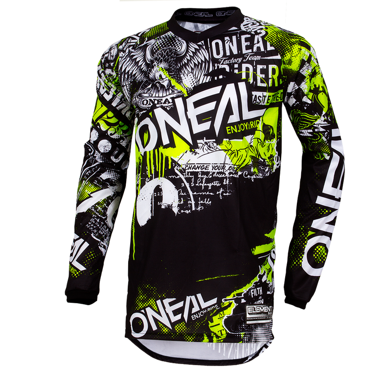 o'neal motocross gear O'NEAL Element Attack Jersey Black/Hi-Viz